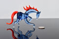 Handmade Blue Glass Horse Figurine: Whimsical Art Glass Sculpture