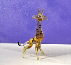 Handmade Glass Giraffe Figurine: Whimsical Animal Sculpture