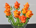 Handmade Orange Glass Rose Flower: Collectible Sculpture, Weatherproof Art