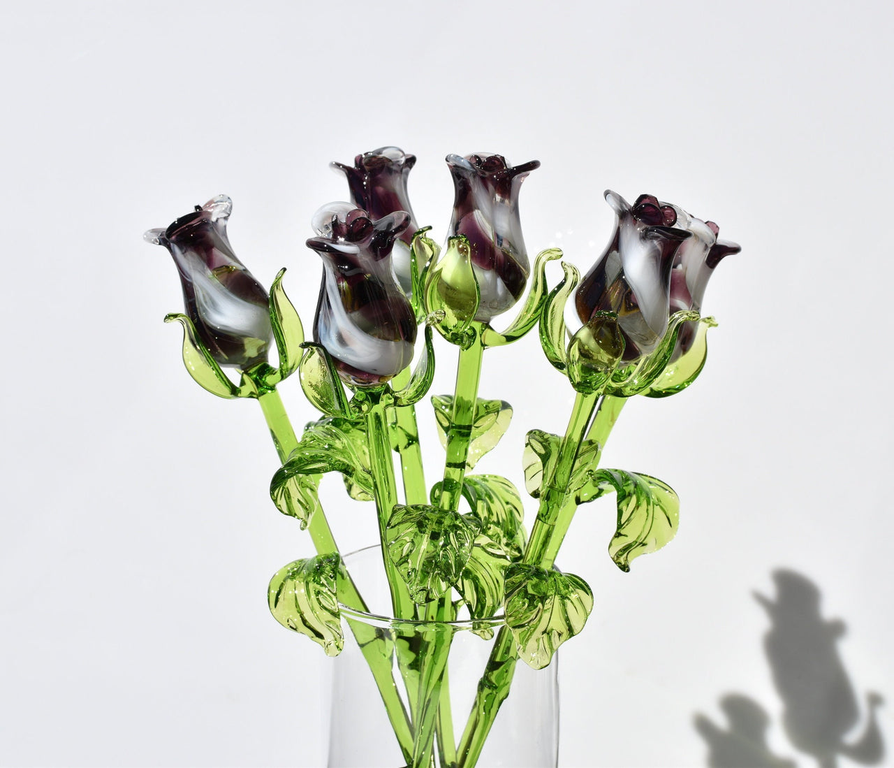 Forever Rose, Purple Glass Flowers, Glass Flower Bouquet, Eternal Rose, Rose Bouquet, Mothers Day Gifts, Blown Glass Art, Mothers Day