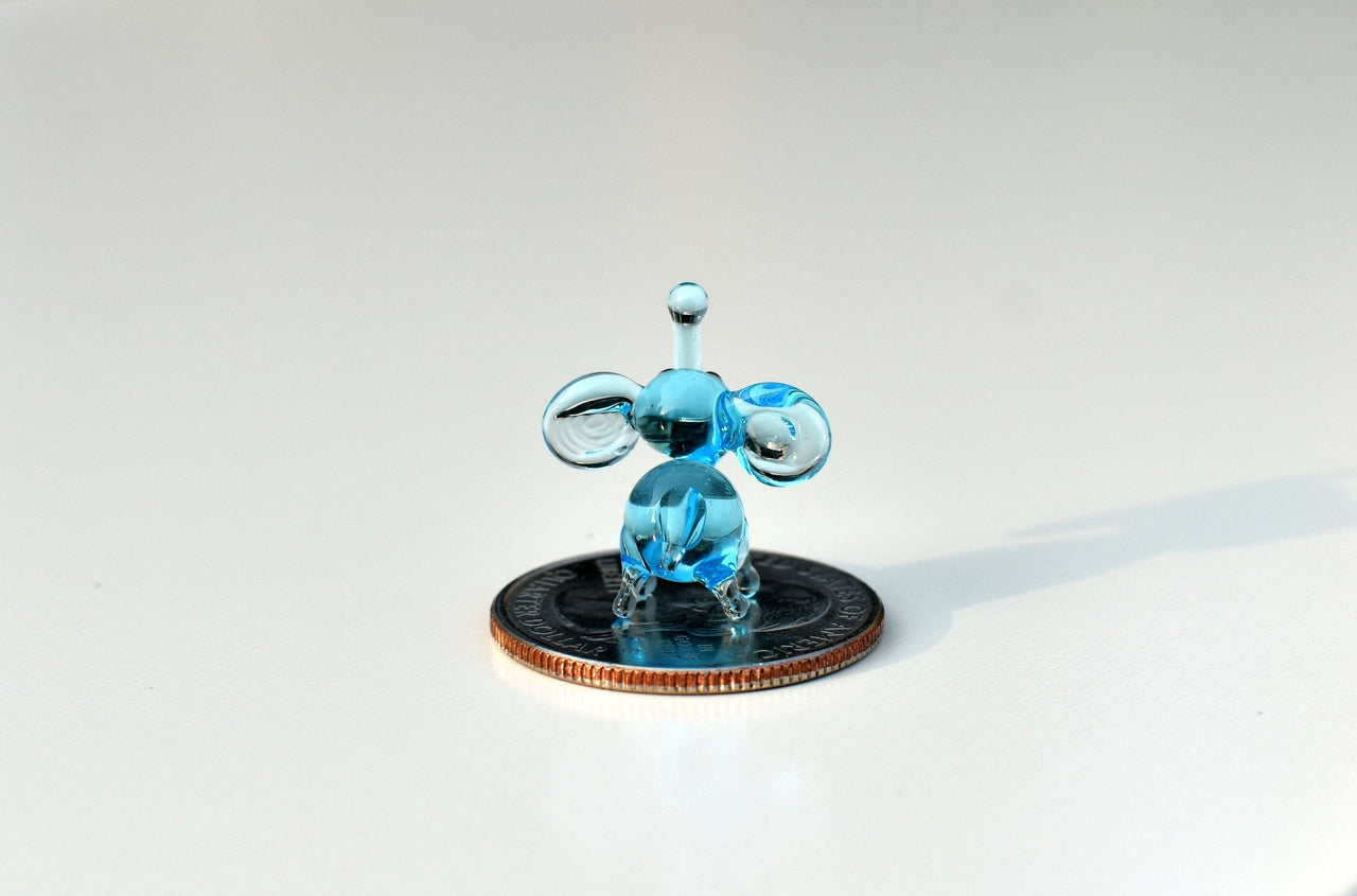 Elephant Charm, Tiny Glass Animals, Elephant Gifts, Glass Elephant, Blue Glass Elephant, Mini Glass Animals, Elephant Figurine, Aqua, Art