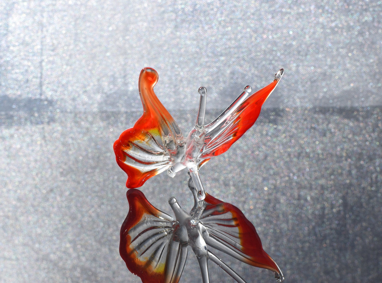 Butterfly Art, Butterfly Decor, Butterfly Gifts, Glass Sculpture, Glass Butterfly, Glass Animals, Monarch Butterfly, Butterfly Gift, Red