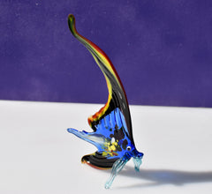 Gorgeous multicolor  Glass Fish. Whimsical figurine with a lot of character and personality. Excellent addition to you glass collection