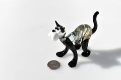 Handmade Glass Cat Figurine: Whimsical Collectible Statue