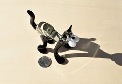 Handmade Glass Cat Figurine: Whimsical Collectible Statue