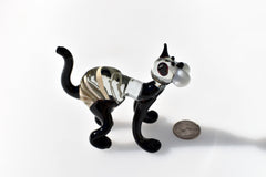 Handmade Glass Cat Figurine: Whimsical Collectible Statue
