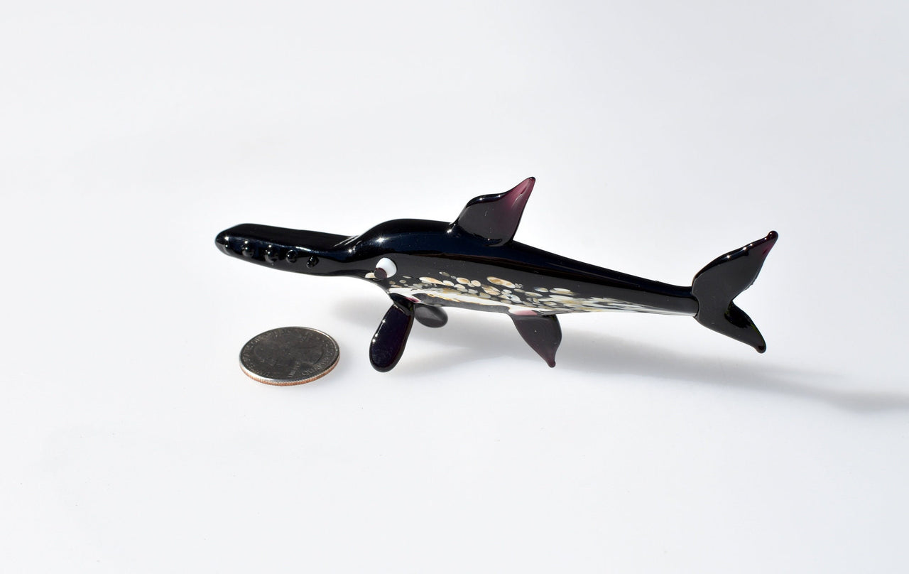 Handmade Glass Sawfish Figurine: Collectible Art Glass Animal