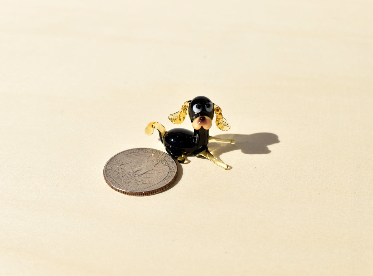 Glass Dog Beagle Art, Beagle Gifts, Tiny Glass Animals, Miniature Glass Animals, Mini Dog Figurine, Puppy