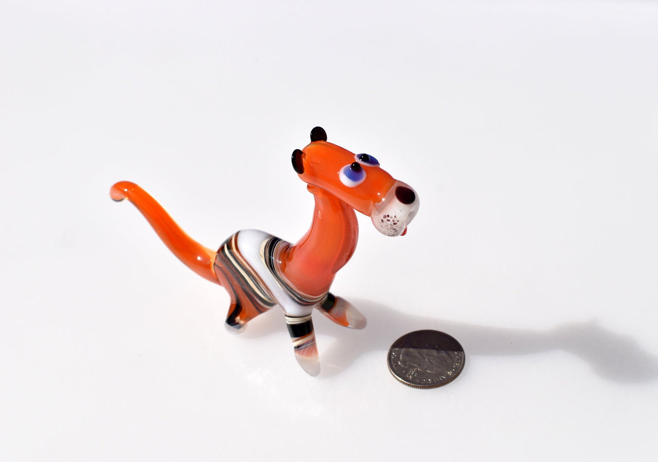 Handmade Glass Tiger Figurine: Flame Worked Collectible, 4-inch