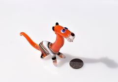 Handmade Glass Tiger Figurine: Flame Worked Collectible, 4-inch