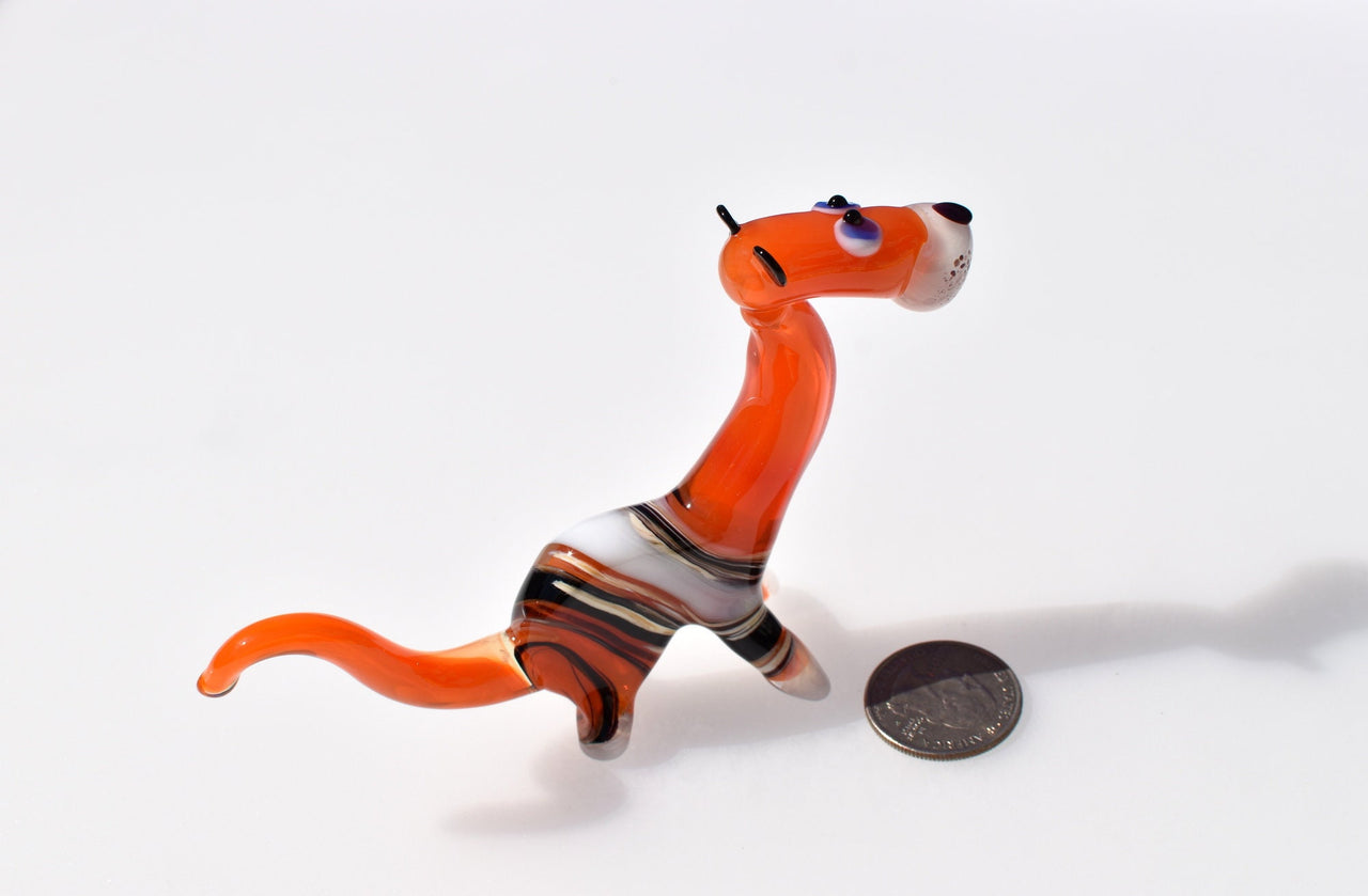 Handmade Glass Tiger Figurine: Flame Worked Collectible, 4-inch