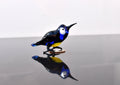 Glass Chickadee Figurine: Hand-Blown Bird Sculpture, Weatherproof Decor
