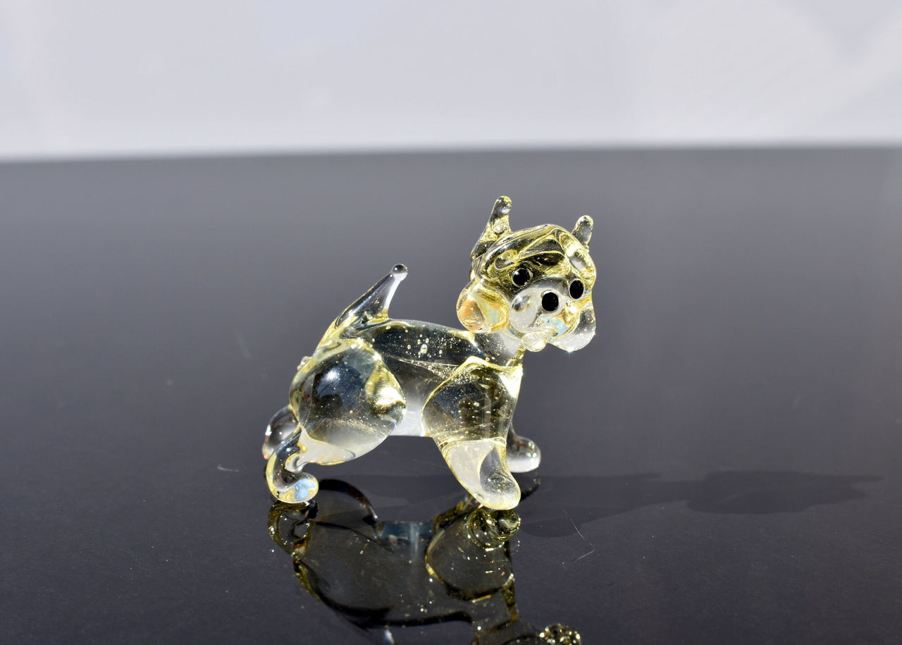 Glass Norwich Terrier Figurine: Hand-Blown Dog Sculpture