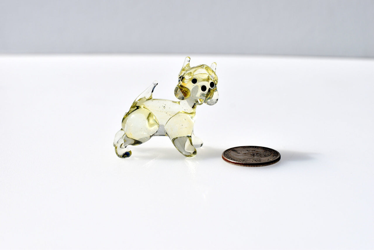 Glass Norwich Terrier Figurine: Hand-Blown Dog Sculpture