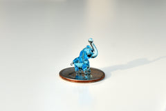 Elephant Charm, Tiny Glass Animals, Elephant Gifts, Glass Elephant, Blue Glass Elephant, Mini Glass Animals, Elephant Figurine, Aqua, Art
