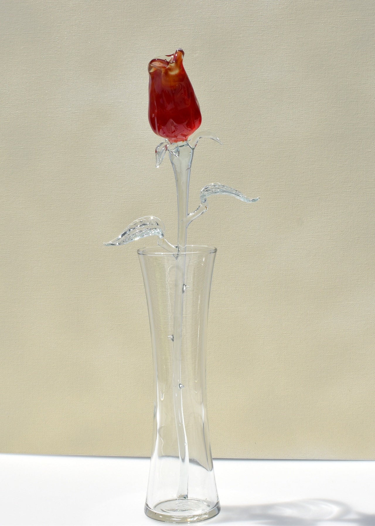 Glass Flower Bouquet - Handmade Glass Flowers Rose - Blown Glass Flowers - Red Glass Rose - Christmas Gift for Mom