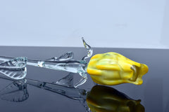 Glass Flower Bouquet - Handmade Glass Flowers Rose - Blown Glass Flowers - Yellow Glass Rose - Christmas Gift for Mom