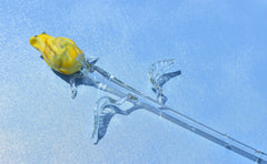Glass Flower Bouquet - Handmade Glass Flowers Rose - Blown Glass Flowers - Yellow Glass Rose - Christmas Gift for Mom