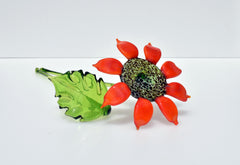 Hand Blown Glass Sunflower: Long Stem Art Flower, Vibrant Home Decor