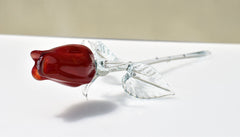 Glass Flower Bouquet - Handmade Glass Flowers Rose - Blown Glass Flowers - Red Glass Rose - Christmas Gift for Mom