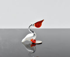 Handmade Glass Pelican Figurine: Whimsical Art Glass Sculpture