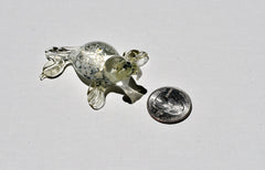 Handmade Clear Glass Walrus Figurine: Whimsical Art Glass Sculpture