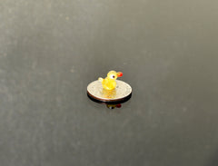 Handblown Miniature Glass Duck: Tiny Yellow Figurine, Fairy Garden Decor