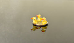 Handblown Miniature Glass Duck: Tiny Yellow Figurine, Fairy Garden Decor