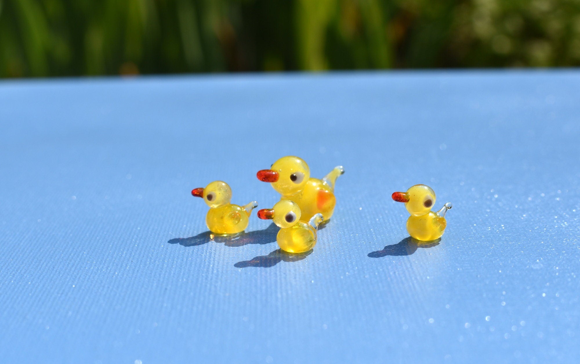 Tiny Glass Ducks, Mini Ducks, Duck Nursery Decor, Duck Family Set, Glass Duck, Tiny Glass Animals, Duck Gift, Baby Shower Gift