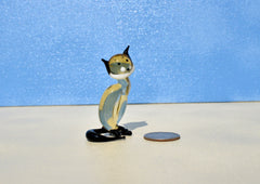 Handmade Glass Cat Figurine: Whimsical Art Glass Sculpture