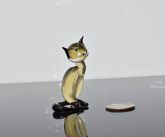 Handmade Glass Cat Figurine: Whimsical Art Glass Sculpture
