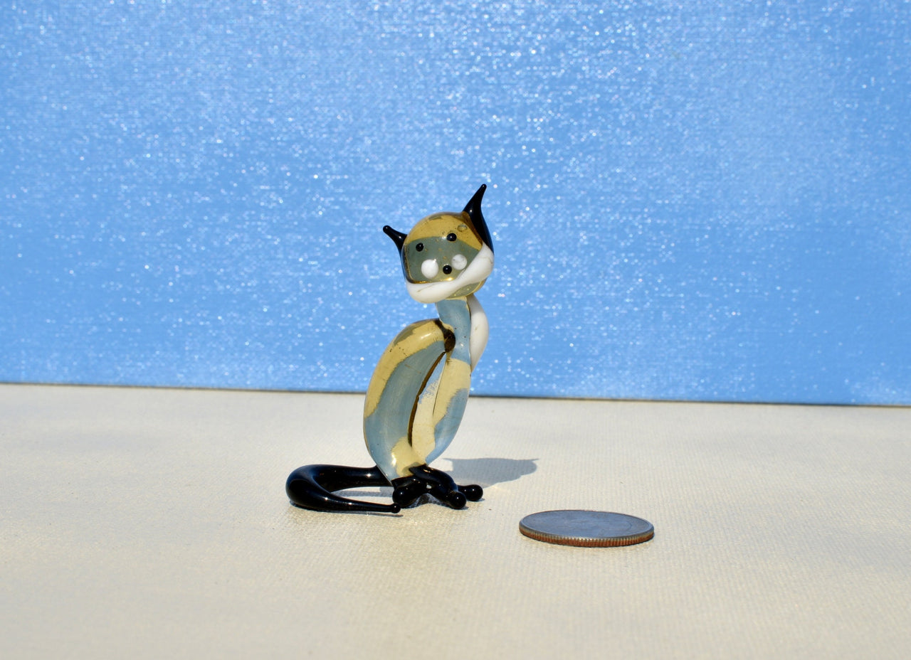 Handmade Glass Cat Figurine: Whimsical Art Glass Sculpture