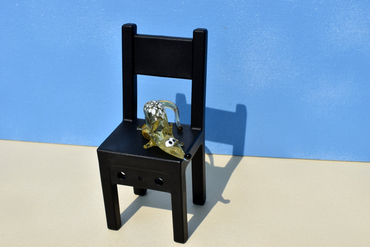 Cute glass tiny rat, whimsical, Lamp work miniature character from Glass Menagerie, Unique gift.