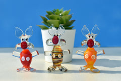 Three Little Pigs, Glass Pig Figurine, Tiny Glass Animals, Mini Glass Animals, Glass Figurines, Hand Blown Glass, Tiny Glass Figurines, Pigs