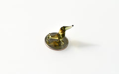 Cute Miniature glass dachshund From Glass Menagerie. Lamp Work, Flame work, whimsical character and dog statue.