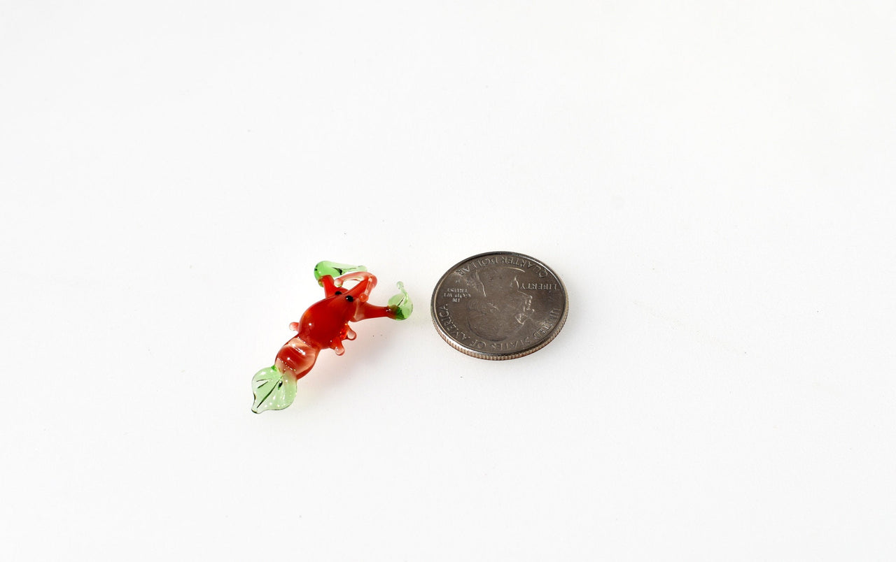Hand-Blown Glass Lobster Figurine – Mini Red Sea Creature Sculpture, Unique Ocean Lover Gift