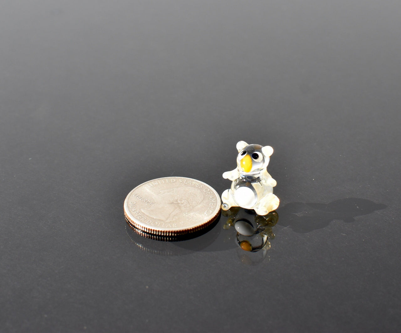 Handmade Miniature Glass Koala Bear Figurine: Whimsical Sculpture