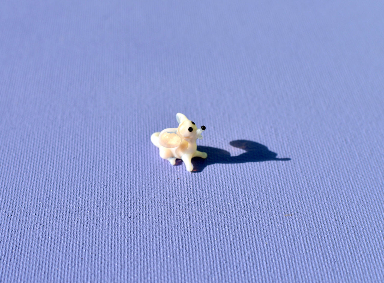 Lampwork Glass Mouse: Whimsical Miniature Figurine