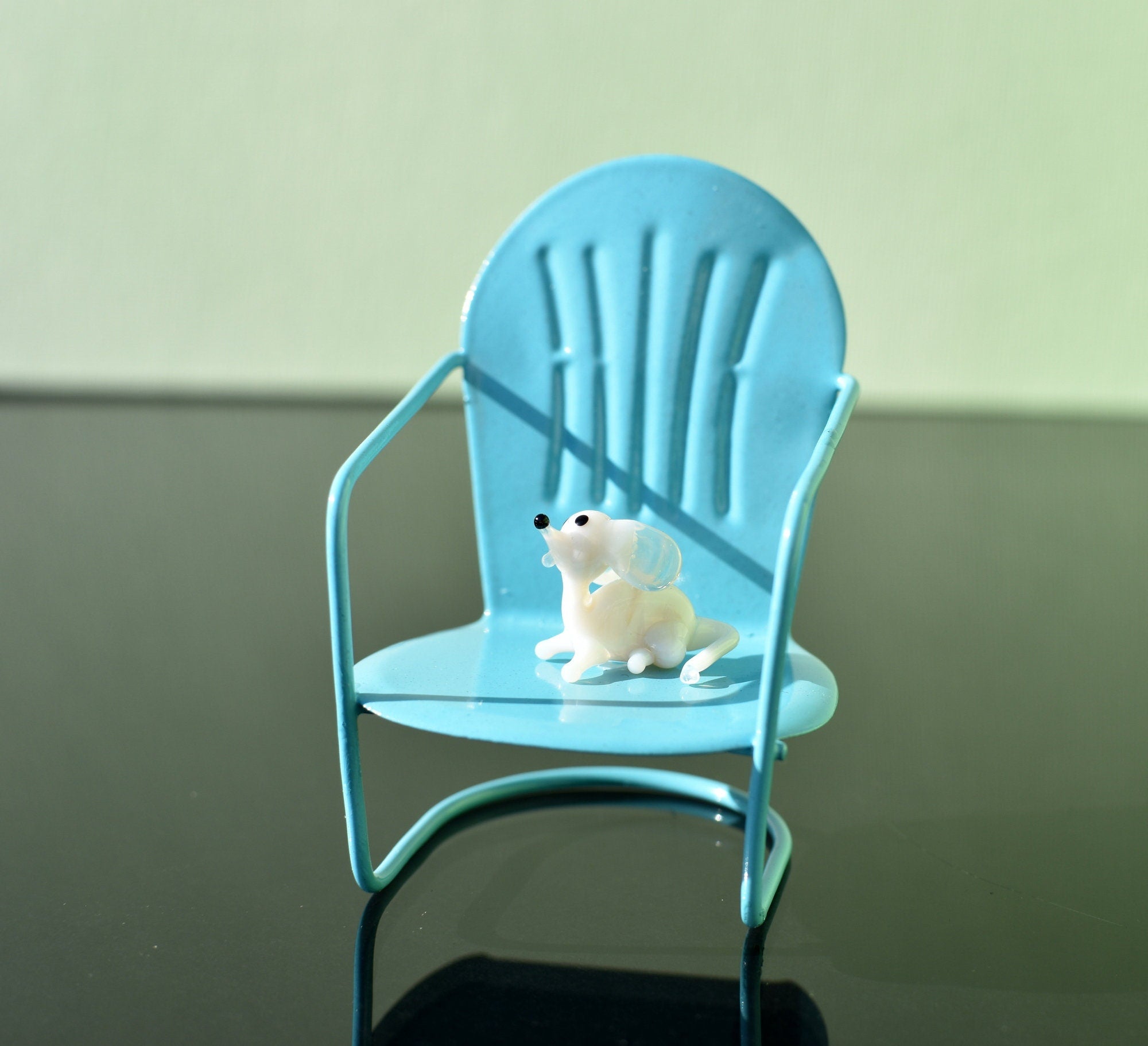 Lampwork Glass Mouse: Whimsical Miniature Figurine