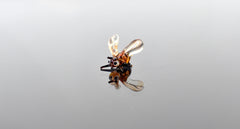 Tiny Glass Honey Bee Figurine: Miniature Insect Sculpture
