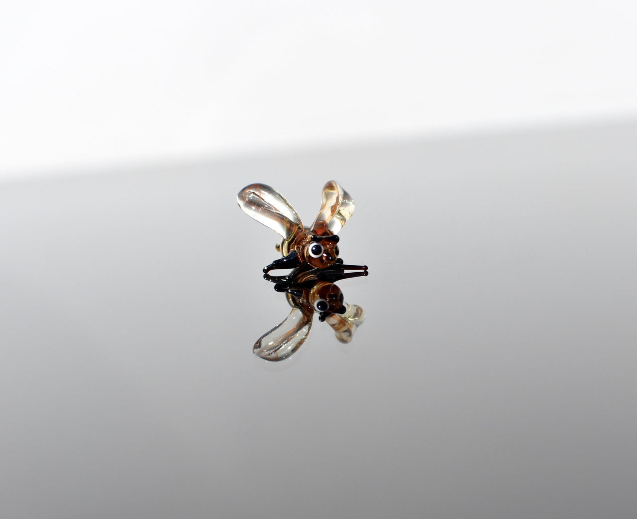 Tiny Glass Honey Bee Figurine: Miniature Insect Sculpture