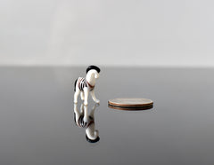 Tiny Glass Zebra Figurine – Miniature Animal Sculpture, Unique Black and White Collectible
