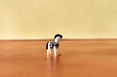 Tiny Glass Zebra Figurine – Miniature Animal Sculpture, Unique Black and White Collectible