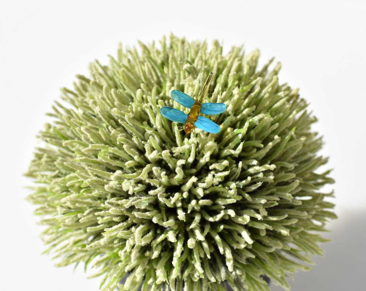 Small Glass Dragonfly Figurine: Handmade Whimsical Sculpture