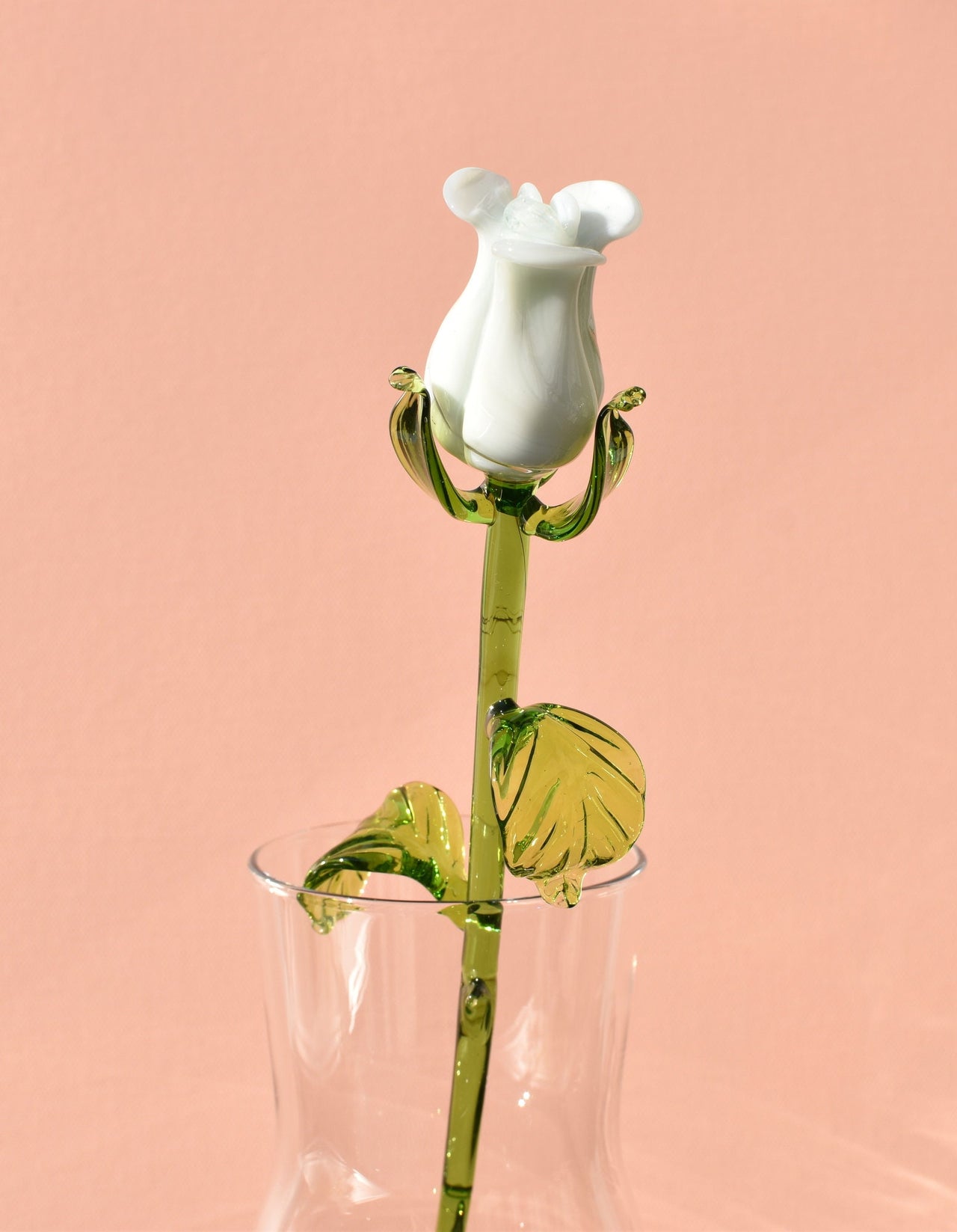 Glass Rose - White Glass Flowers - Glass Flower Bouquet - Hand Blown Glass Flower - Blown Glass Rose - Mothers Day Gifts for Her
