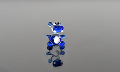 Lampwork Glass Hippo Figurine: Blue Whimsical Miniature