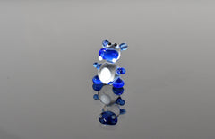 Lampwork Glass Hippo Figurine: Blue Whimsical Miniature