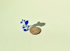 Lampwork Glass Hippo Figurine: Blue Whimsical Miniature