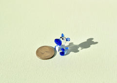 Lampwork Glass Hippo Figurine: Blue Whimsical Miniature