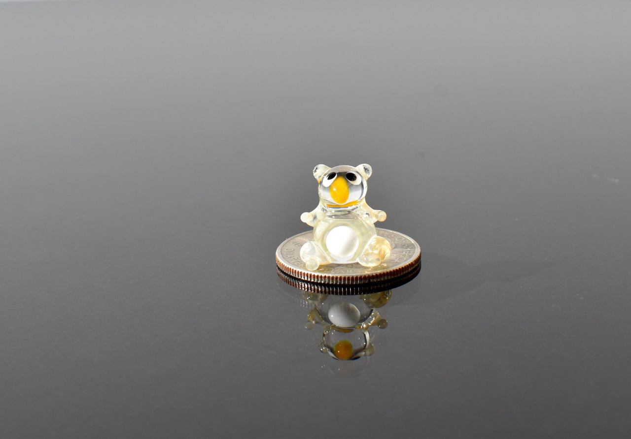 Handmade Miniature Glass Koala Bear Figurine: Whimsical Sculpture
